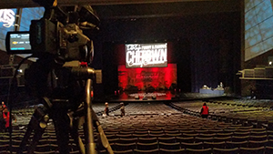 Arie Crown Theater,  Navy  Pier.  Calling on  our  24'  wide screen and 30,000 lumen projector.
